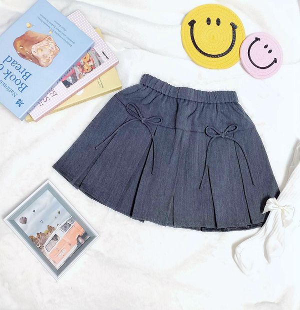 氣質雙蝴蝶結百褶裙 