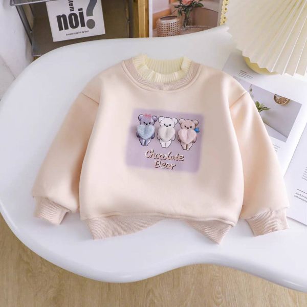 <<90-130>>可愛多彩熊加絨上衣(2色) 