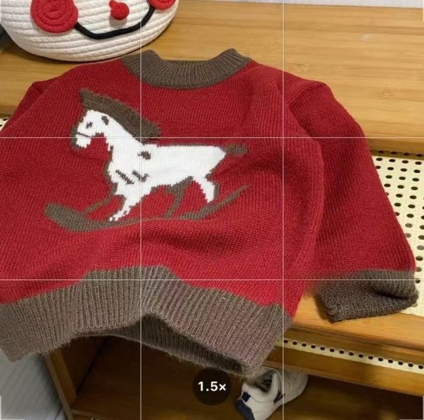 可愛小小木馬加絨上衣(2色) 