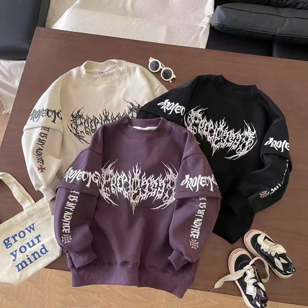 <<140-180>>黑耀叢林潮酷系加絨上衣(2色) 