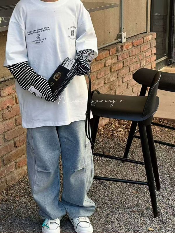 <<110-150>>街頭雙層袖設計上衣(2色) 