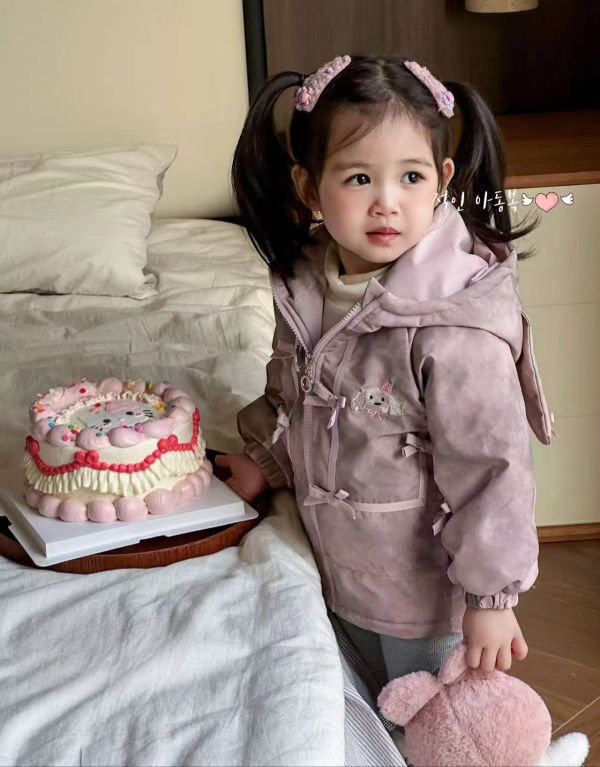 <<90-130>>粉紫夢幻鋪棉外套 