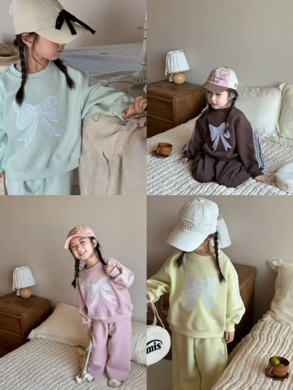 <<90-130>>棉花糖蝴蝶休閒套裝(3色) 