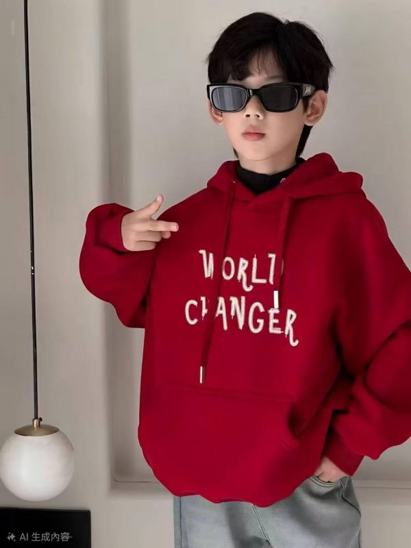 <<110-150>世界帥氣紅帽帥氣加絨帽T 