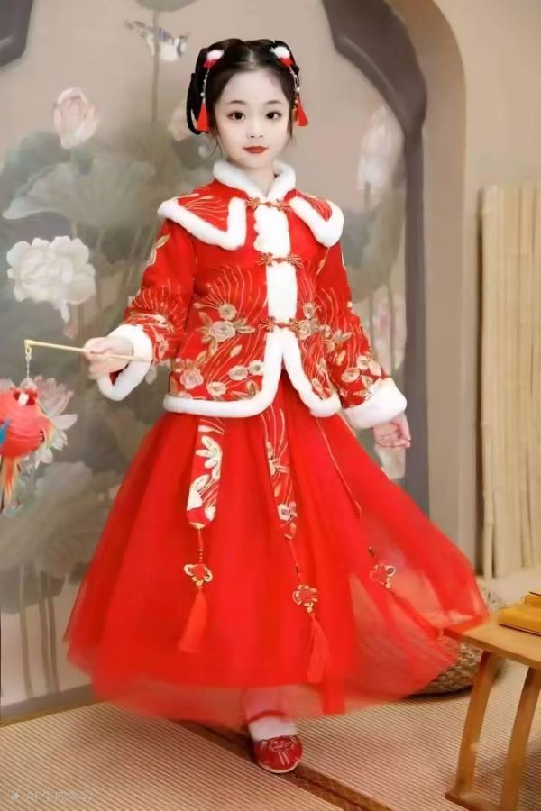 <<120-160>>小鳳凰綻翅紅袍套裝 