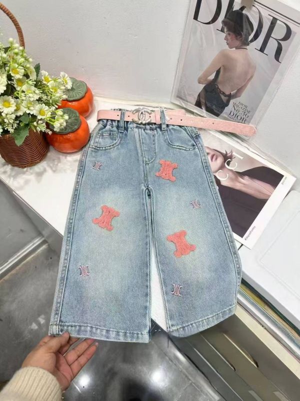 <<90-110>>芭蕾公主粉丹寧褲 