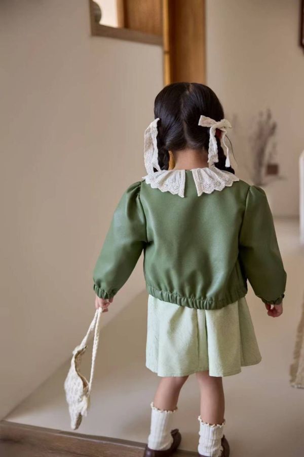 <<90-130>>綠意田園氣質公主裙套裝 