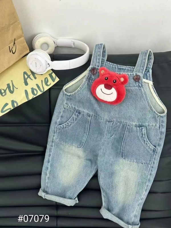 萌趣小熊牛仔吊帶褲 