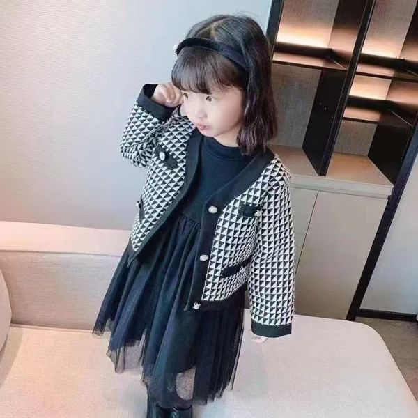 <<100-120>>千鳥格優雅小香風套裝 