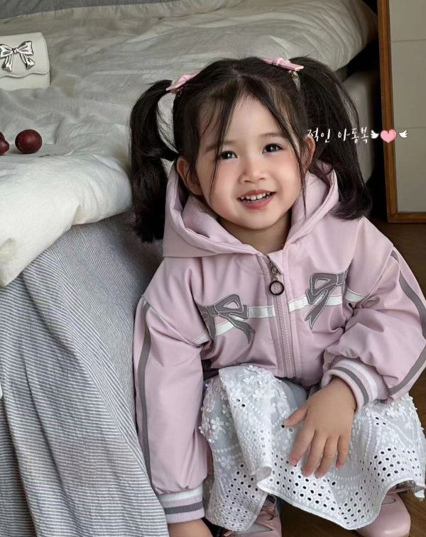 <<90-130>>蝴蝶結甜心鋪棉外套 