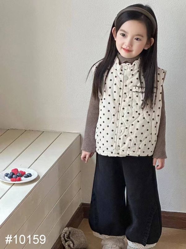 <<90-130>>韓版甜美波點公主背心-白色 