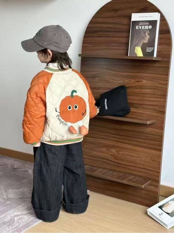 <<90-130>>萌趣南瓜精靈夾棉外套(2色) 