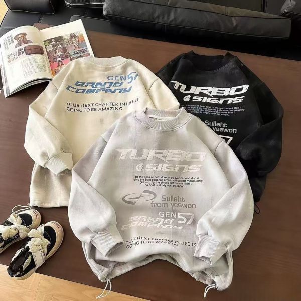 <<140-180>>潮酷系街頭加絨上衣 