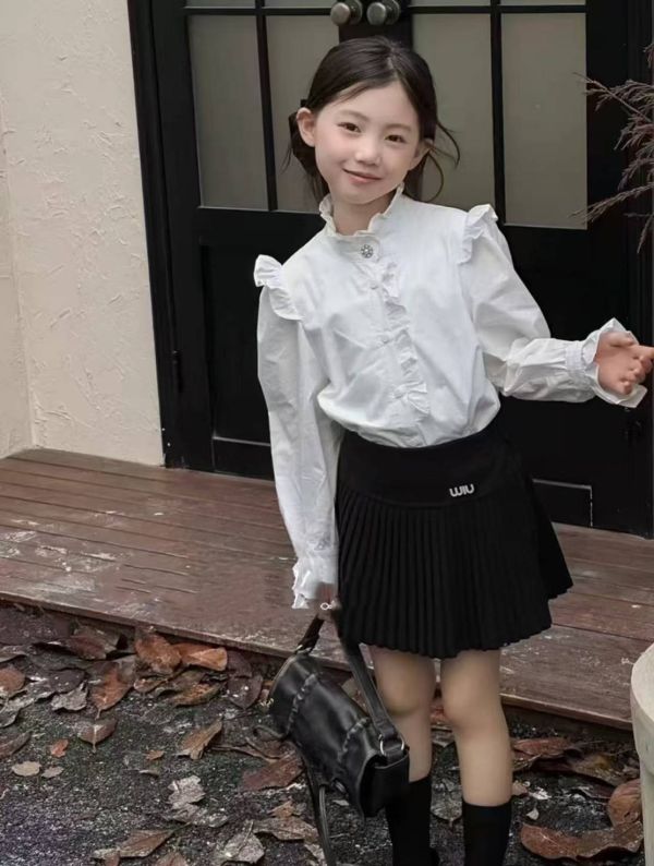 <<110-150>>小貴族學院純白襯衫 