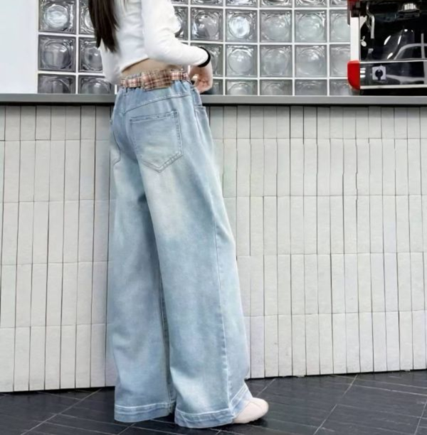 <<140-160>>韓系漫步直筒牛仔褲 
