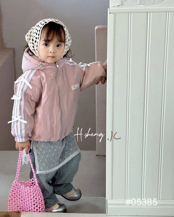 <<90-130>>甜心女孩運動風鋪棉外套 