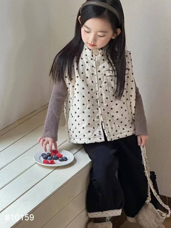 <<90-130>>韓版甜美波點公主背心-白色 