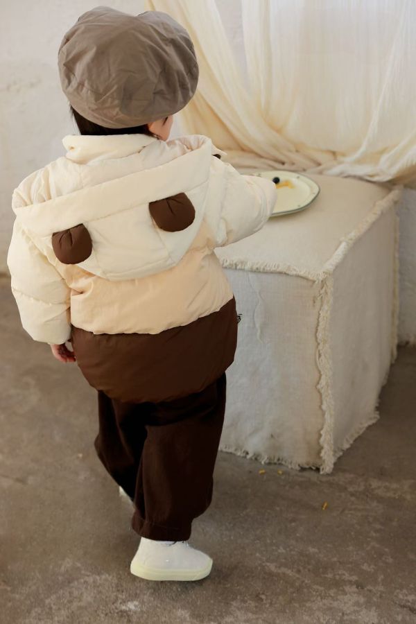 <<90-130>>小熊漸層繽紛羽絨外套 