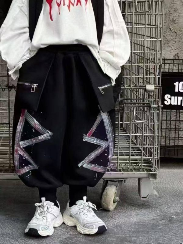 <<100-120>>夜影閃電寬褲酷街頭褲 