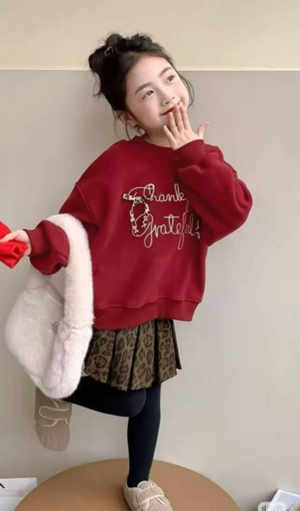 <<110-150>甜辣豹紋蝴蝶結上衣 