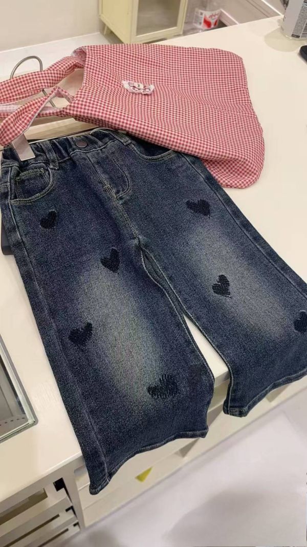 <<90-110>>浪漫心語童趣丹寧褲 