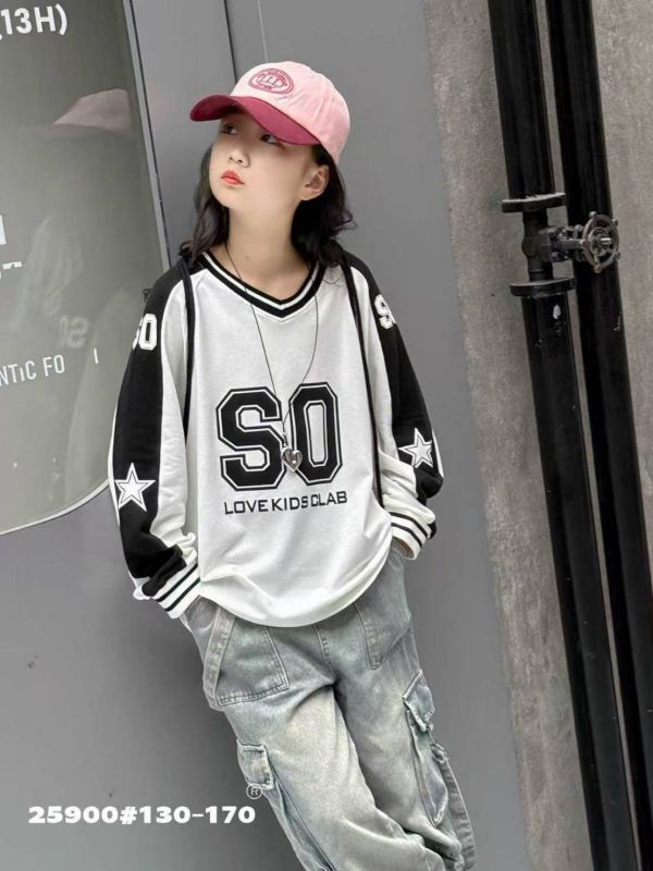 <<130-170>>酷帥SO字母棒球T上衣 