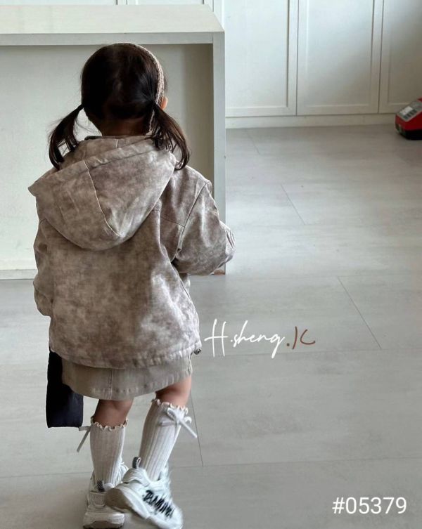 <<90-130>>韓版時尚髒髒風鋪棉外套 