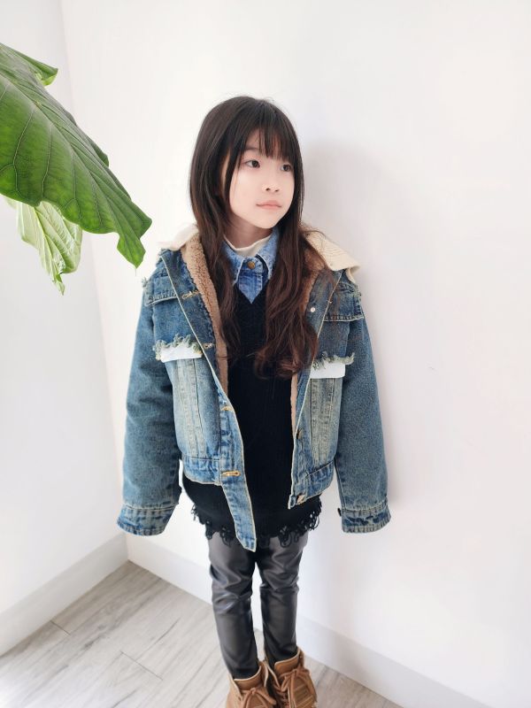 <<130-170>>中性個性風兔毛連帽外套 