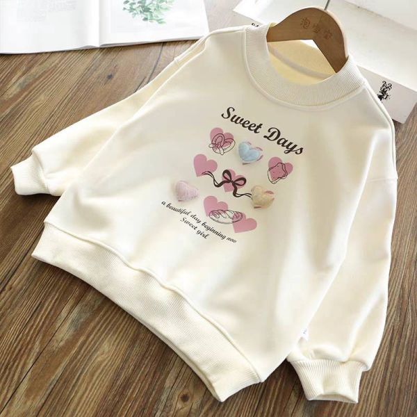 <<110-150>>愛心緞帶夢幻加絨上衣 