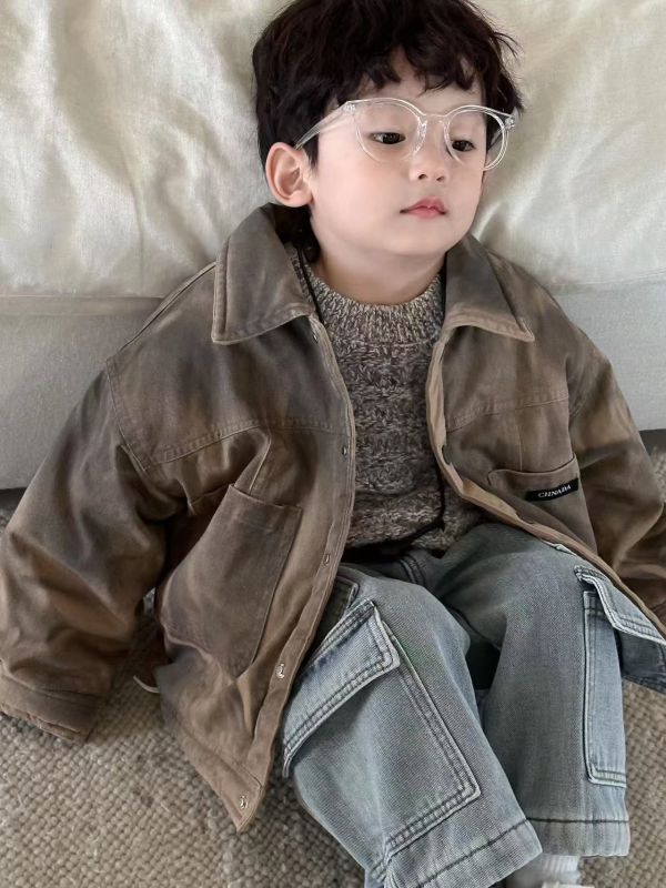 <<80-120>>秋日復古百搭夾棉外套 