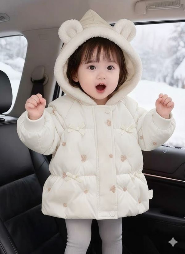 <<90-130>>毛絨熊耳幸福保暖外套 