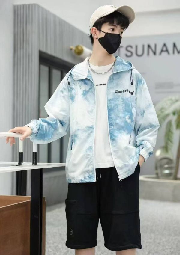<<140-170>>冰藍幻境街頭風衣 