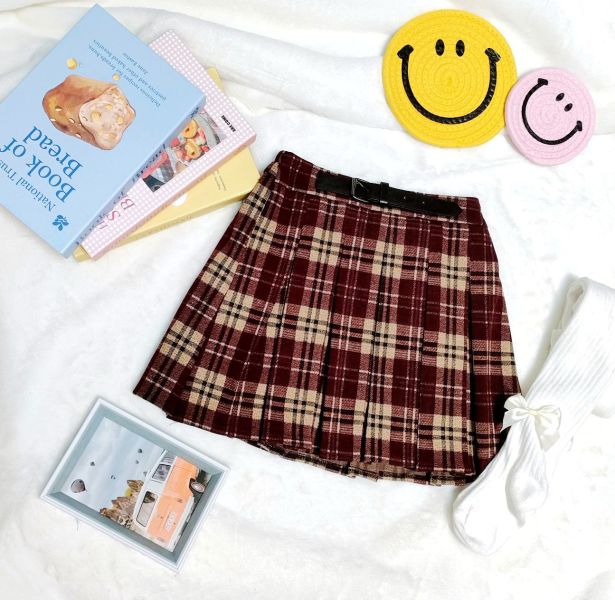 <<135-160>>青澀愛戀學院風加絨百褶裙 