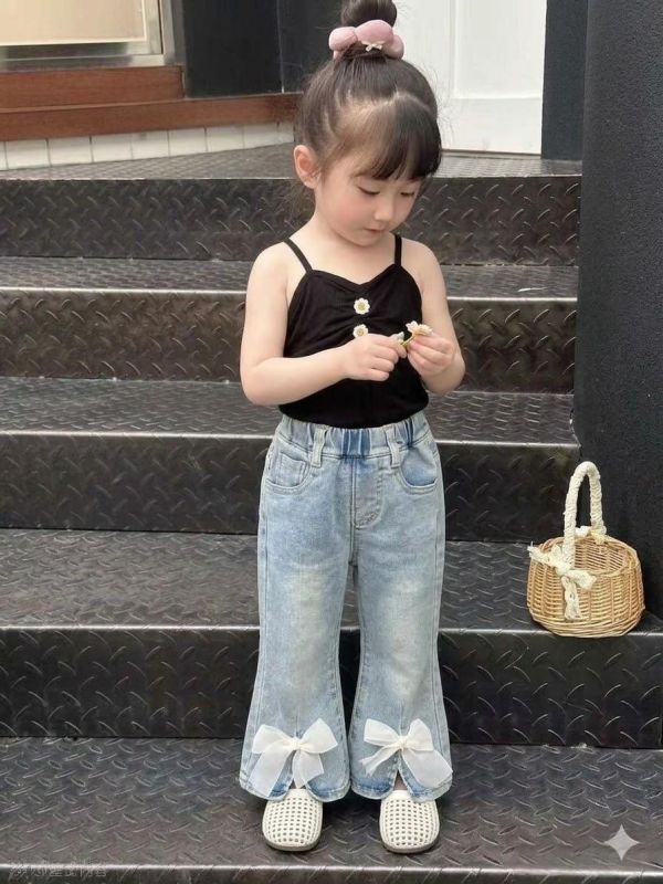 <<90-110>>蝴蝶結甜心小喇叭褲 