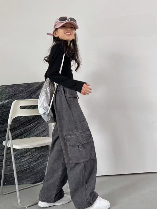 <<145-170>>街頭酷感多口袋工裝褲 