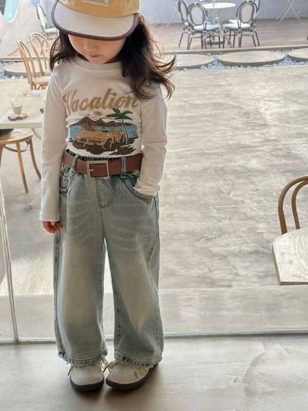 <<90-110>>田園復古寬丹寧褲 