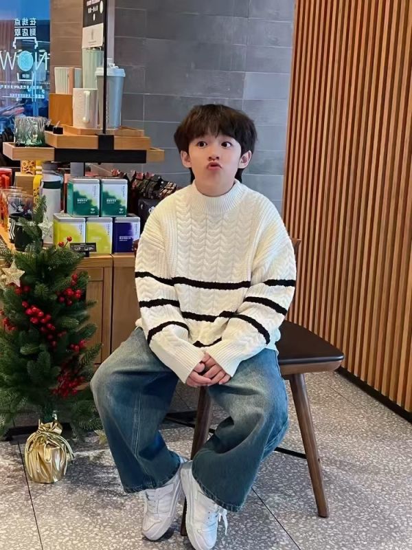 <<130-170>>潮流小型男針織加厚毛衣 
