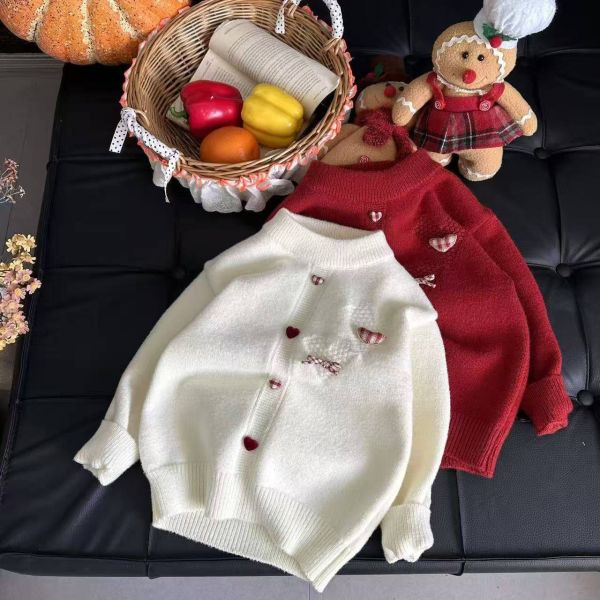 <<110-150>>冬日戀曲心心針織毛衣(2色) 