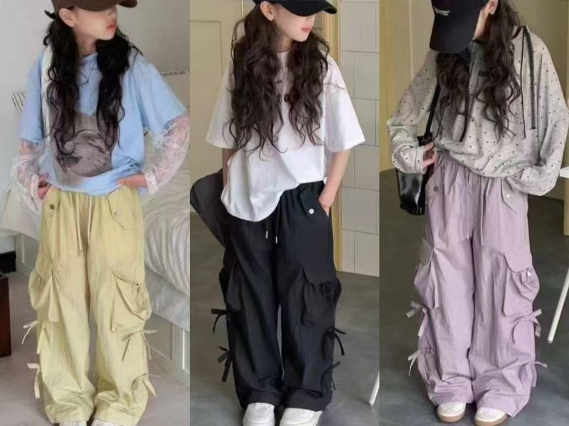 <<140-160>>夢幻色系工裝褲(3色) 