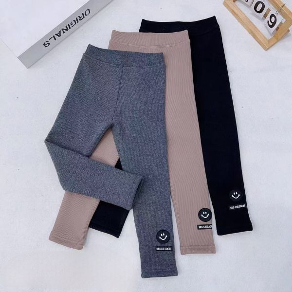 <<105-125>>笑臉加絨內搭褲(灰色) 