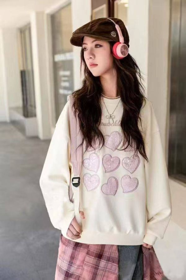 <<130-170>>心動格子粉心上衣 