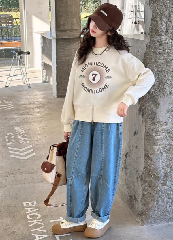 <<130-170>>潮流文青風大學T上衣 