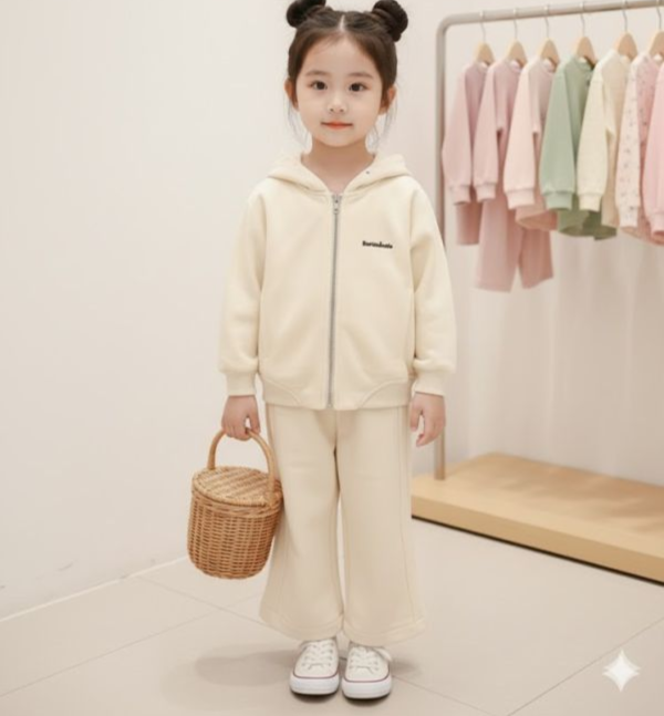 <<90-130>>街頭甜心連帽寬褲套裝 