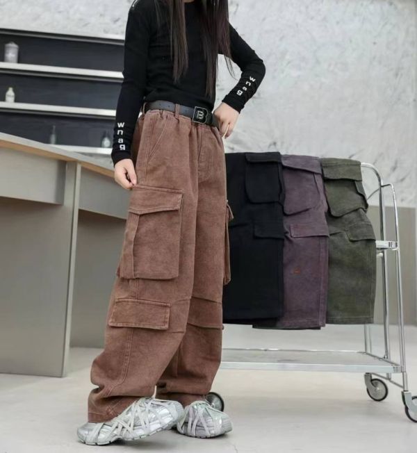 潮酷寬鬆街頭工裝褲(2色) 