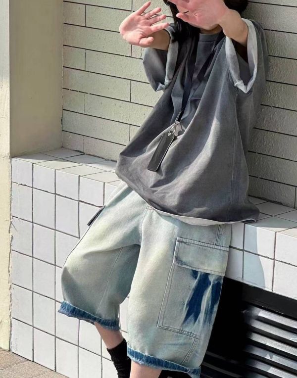 <<130-150>>街頭藝術寬鬆潮褲 