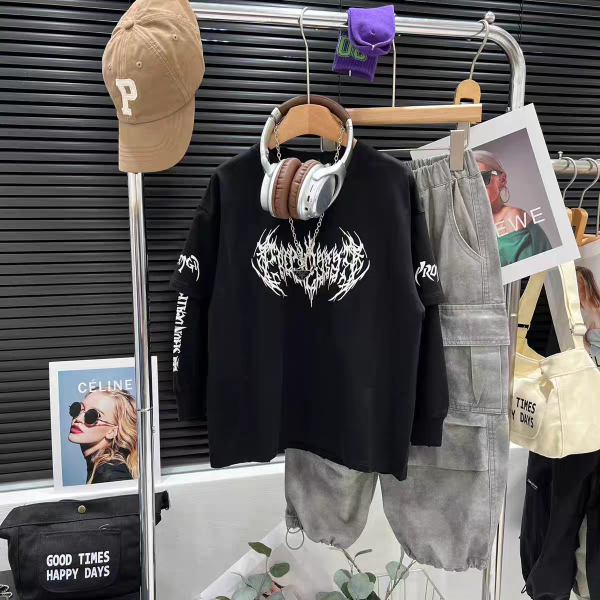 <<140-180>>黑耀叢林潮酷系加絨上衣(2色) 