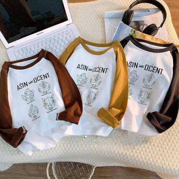 <<100-140>>卡通趣味拼接上衣(2色) 