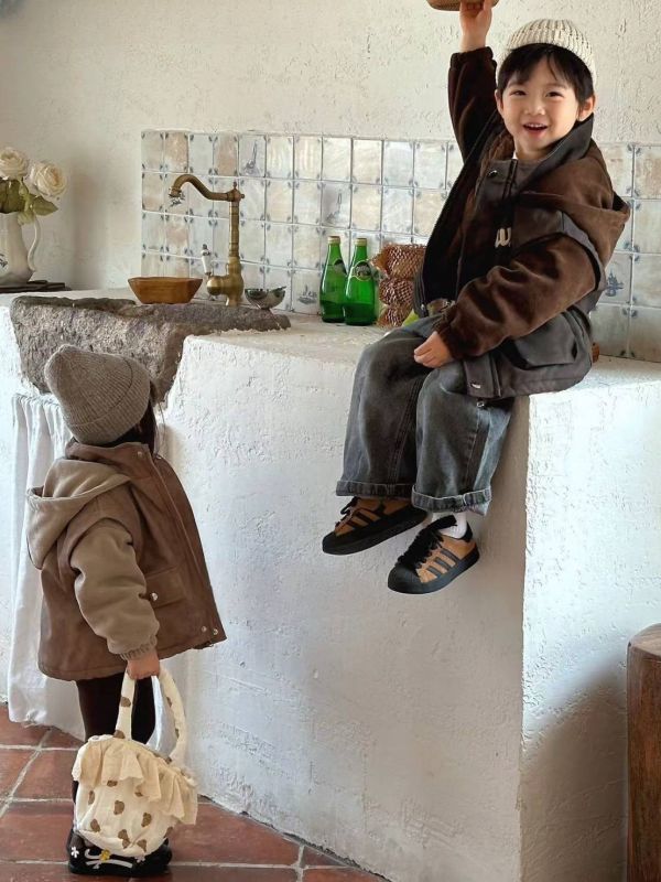 <<90-130>>小紳士復古風夾棉皮外套 男童休閒裝,復古童裝,皮外套