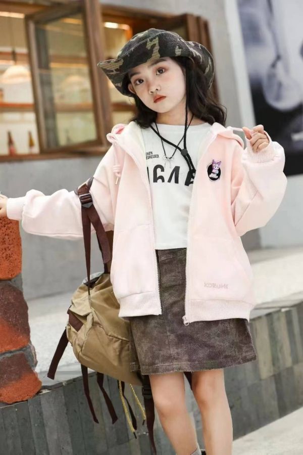 <<110-150>>棉花糖夢幻加絨連帽外套 