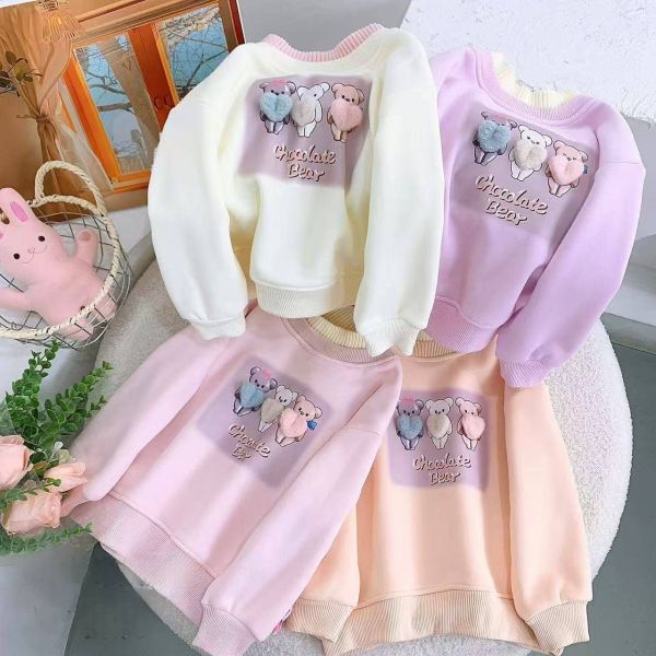 <<90-130>>可愛多彩熊加絨上衣(2色) 